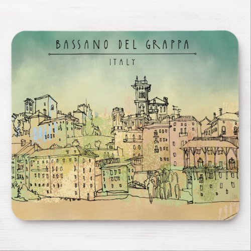 Bassano Del Grappa Italy Watercolor Mouse Pad