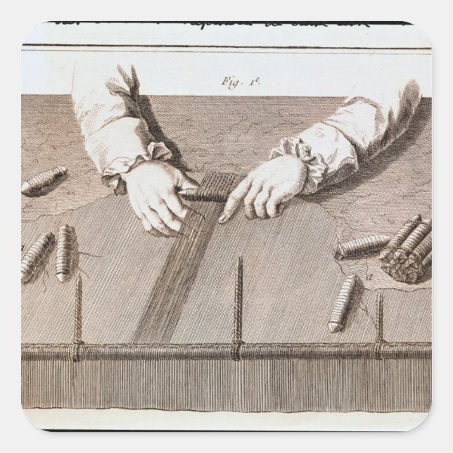 Basse-Lisse technique at the Gobelins tapestry Square Sticker (Front)