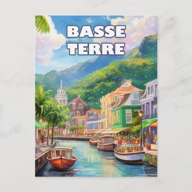 Basse-Terre, setting of waves Postcard (Front)
