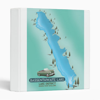 Bassenthwaite Lake, lake district travel poster ma 3 Ring Binder