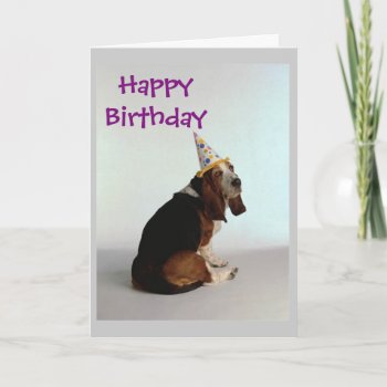 Basset Birthday Dog Card by stargiftshop at Zazzle
