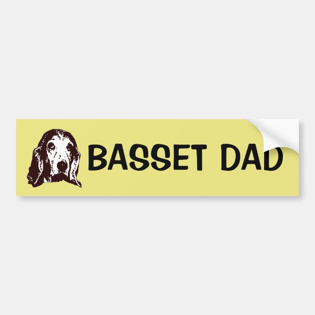 Basset Dad Bumper Sticker (Front)