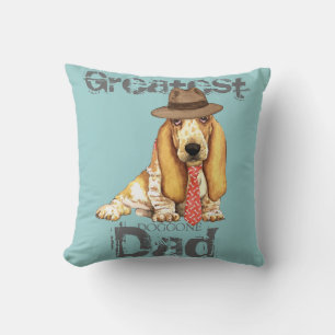 Basset Dad Throw Pillow