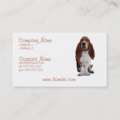 Customizable Basset Hond Dog Business Card