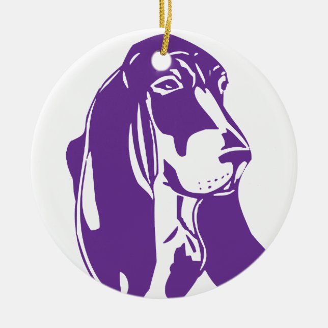BASSET HOUND [22] CERAMIC ORNAMENT (Front)