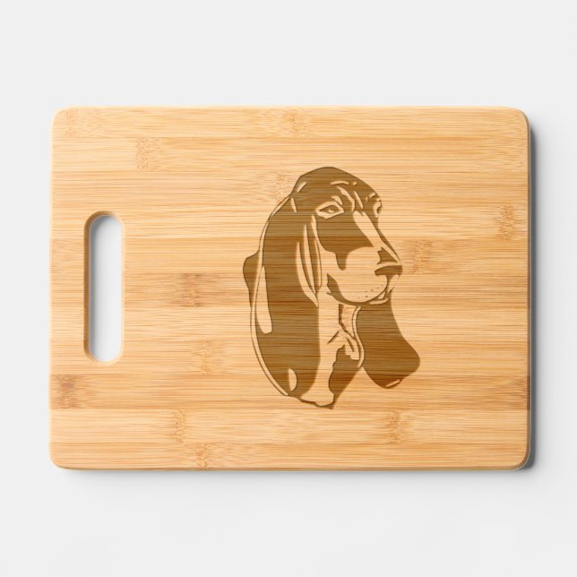 BASSET HOUND [22] ENGRAVED CUTTING BOARD (Front)