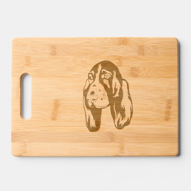 BASSET HOUND [25] ENGRAVED CUTTING BOARD (Front)