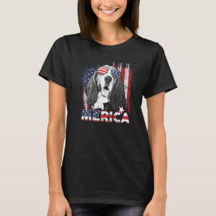Basset Hound 4th Of July American Us Flag Merica D T-Shirt