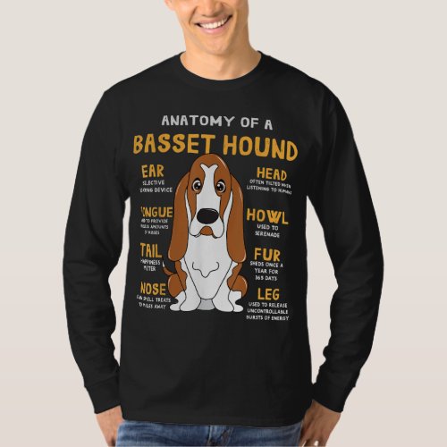 Basset Hound Anatomy Funny Dog Mom Dad Cute Gift T_Shirt