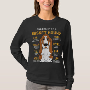 Basset Hound Anatomy Funny Dog Mom Dad Cute Gift T-Shirt