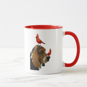 Basset Hound and Birds Mug