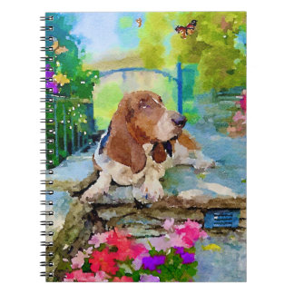 Basset hound and Butterfly Notebook