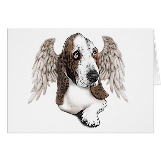 Basset Hound Angel Cards (Front Horizontal)