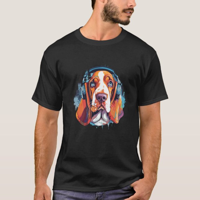 Basset Hound Animal World Pet Dog Loving Fun T-Shirt (Front)
