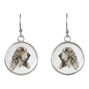 Basset Hound Art Earrings