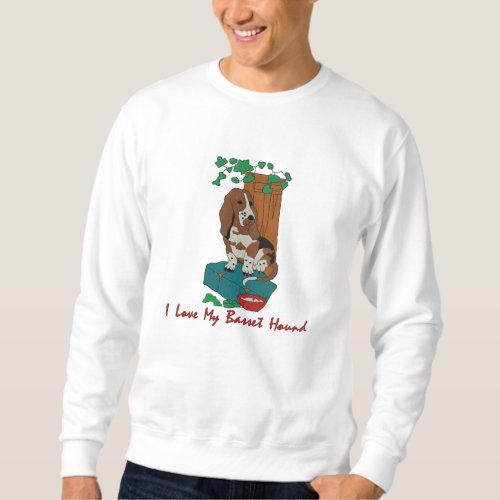 Basset Hound Art Embroidered on Apparel Embroidered Sweatshirt