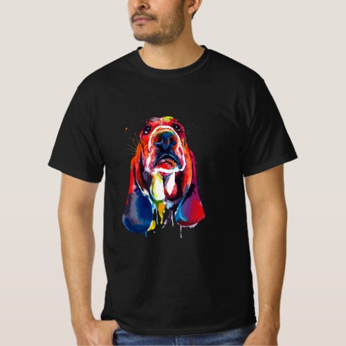 Basset Hound Artistic Funny Dog Cute Sweet Gift Bi T_Shirt