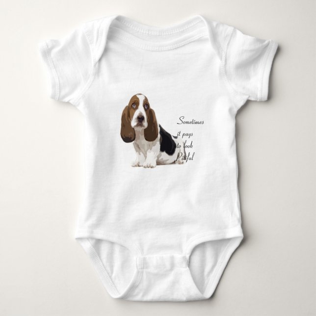 Basset Hound Baby Bodysuit (Front)