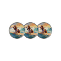 Basset Hound Beach Surfing Painting