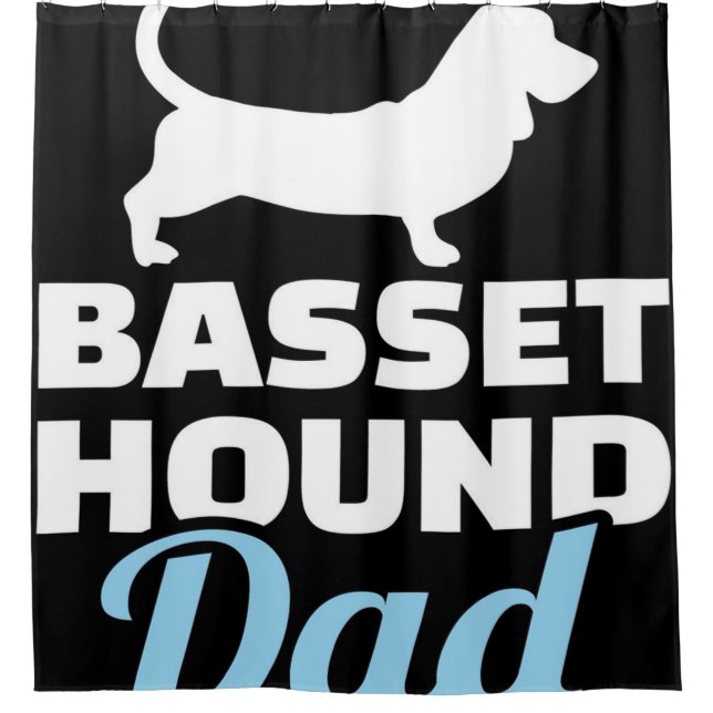 Basset Hound| Best gift for Dad who loves dog Shower Curtain (Front)