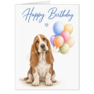 Basset Hound Big Birthday Card