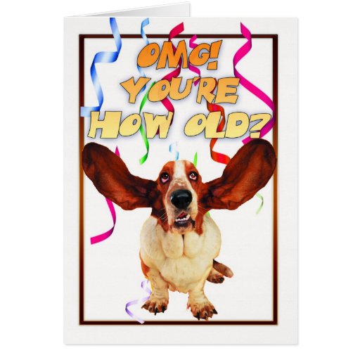 basset hound birthday card - you're how old? | Zazzle