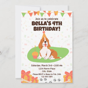 Basset Hound Birthday Invitation