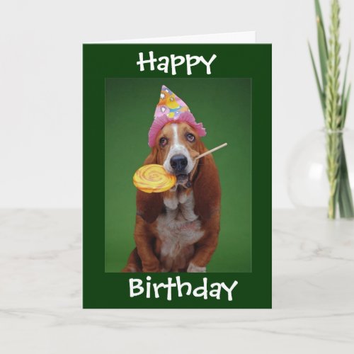 Basset Hound Birthday Lollipop Card