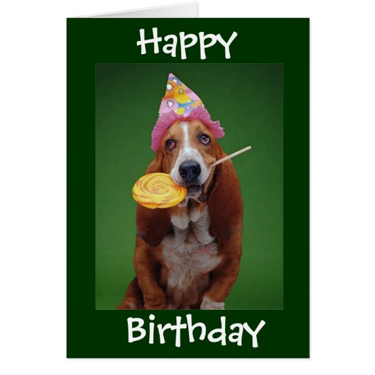 Basset Hound Birthday Lollipop Card | Zazzle