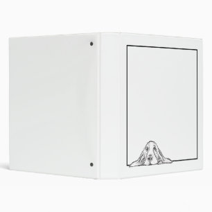 basset hound black white simple puppy dog eyes  3 ring binder