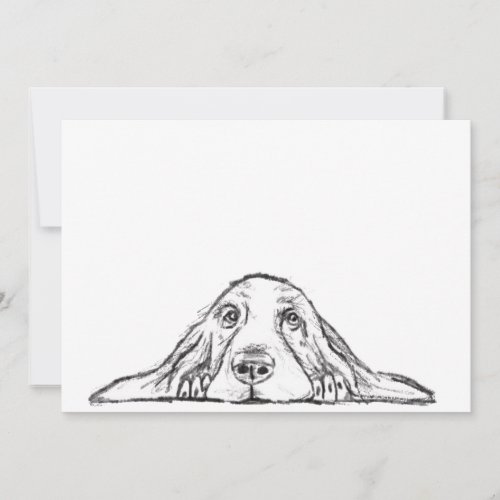 basset hound black white simple puppy dog eyes  announcement