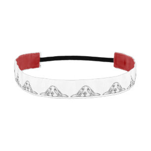 basset hound black white simple puppy dog eyes  athletic headband