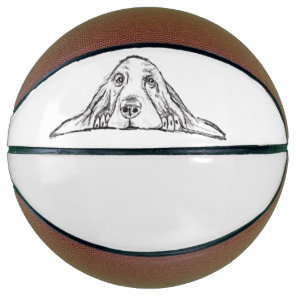 basset hound black white simple puppy dog eyes  basketball
