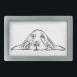 basset hound black white simple puppy dog eyes belt buckle<br><div class="desc">How could you not love these puppy dog eyes and droopy ears? Perfect for the dog or basset hound lover in your life.</div>
