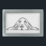 basset hound black white simple puppy dog eyes belt buckle<br><div class="desc">How could you not love these puppy dog eyes and droopy ears? Perfect for the dog or basset hound lover in your life.</div>