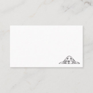 basset hound black white simple puppy dog eyes  business card