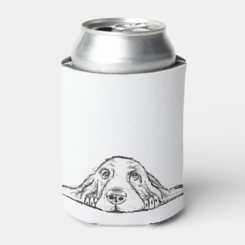 basset hound black white simple puppy dog eyes  can cooler