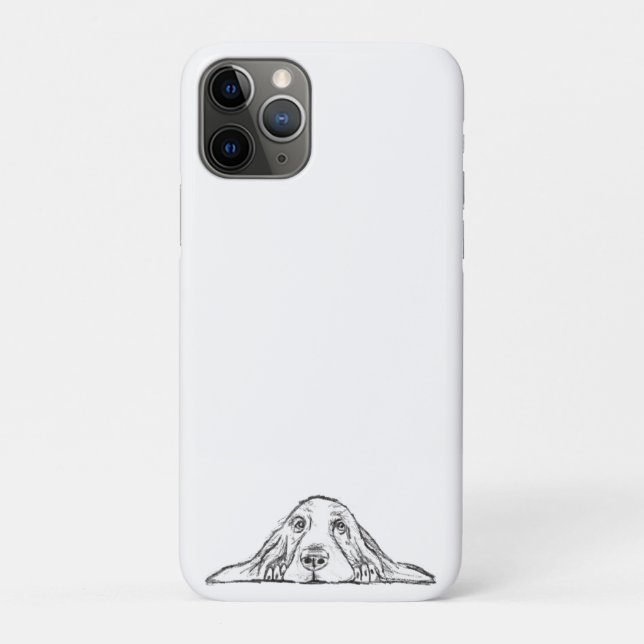 basset hound black white simple puppy dog eyes  Case-Mate iPhone case (Back)