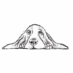 basset hound black white simple puppy dog eyes cutout<br><div class="desc">How could you not love these puppy dog eyes and droopy ears? Perfect for the dog or basset hound  lover in your life.</div>