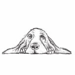 basset hound black white simple puppy dog eyes   cutout<br><div class="desc">How could you not love these puppy dog eyes and droopy ears? Perfect for the dog or basset hound  lover in your life.</div>