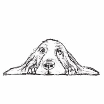 Basset Hound Black White Simple Puppy Dog Eyes   Cutout by CharmedPix at Zazzle