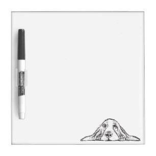 basset hound black white simple puppy dog eyes dry erase board