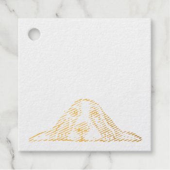 Basset Hound Black White Simple Puppy Dog Eyes Foil Favor Tags by CharmedPix at Zazzle