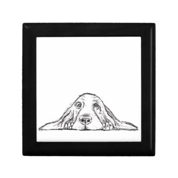 Basset Hound Black White Simple Puppy Dog Eyes  Gift Box by CharmedPix at Zazzle