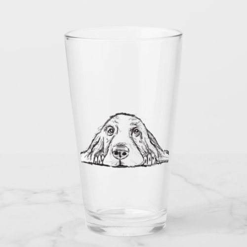 basset hound black white simple puppy dog eyes   glass