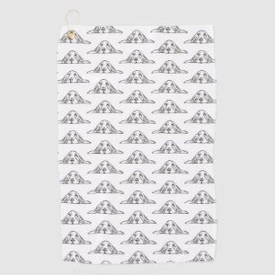 basset hound black white simple puppy dog eyes golf towel