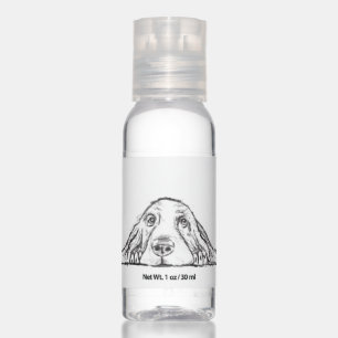 basset hound black white simple puppy dog eyes hand sanitizer