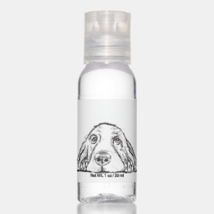 basset hound black white simple puppy dog eyes hand sanitizer