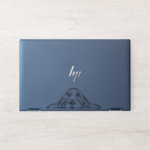 basset hound black white simple puppy dog eyes HP laptop skin