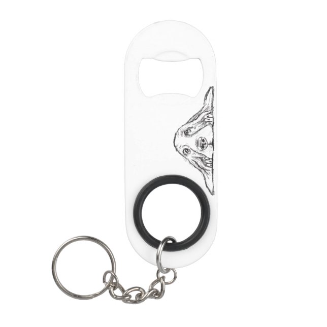 basset hound black white simple puppy dog eyes keychain bottle opener (Front)